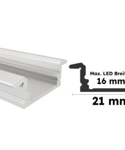 Weißes Aluminium Einbauprofil Ems