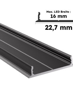 Schwarzes Aluminium Aufputzprofil Leine