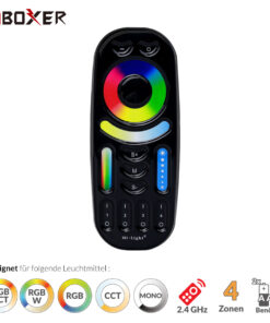 4 Zonen Fernbedienung | RGB+CCT | 2,4 GHz | Schwarz | Miboxer | FUT092-B
