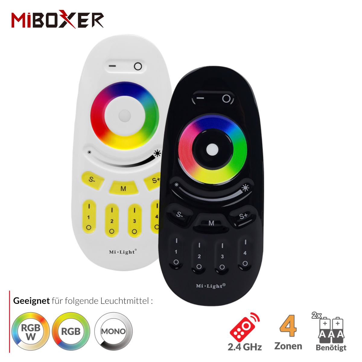 4 Zonen Fernbedienung | RGBW | 2,4 GHz | Miboxer | FUT096