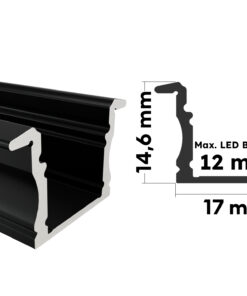 Schwarzes Aluminium Einbauprofil Main