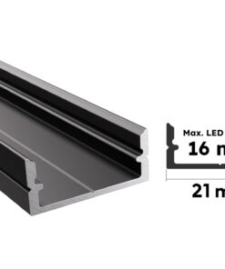 Schwarzes Aluminium Aufputzprofil Saar