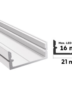 Weißes Aluminium Aufputzprofil Saar