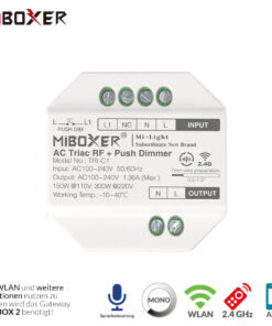AC Triac LED Funk + Pushdimmer | Einfarbig | Miboxer | TRI-C1