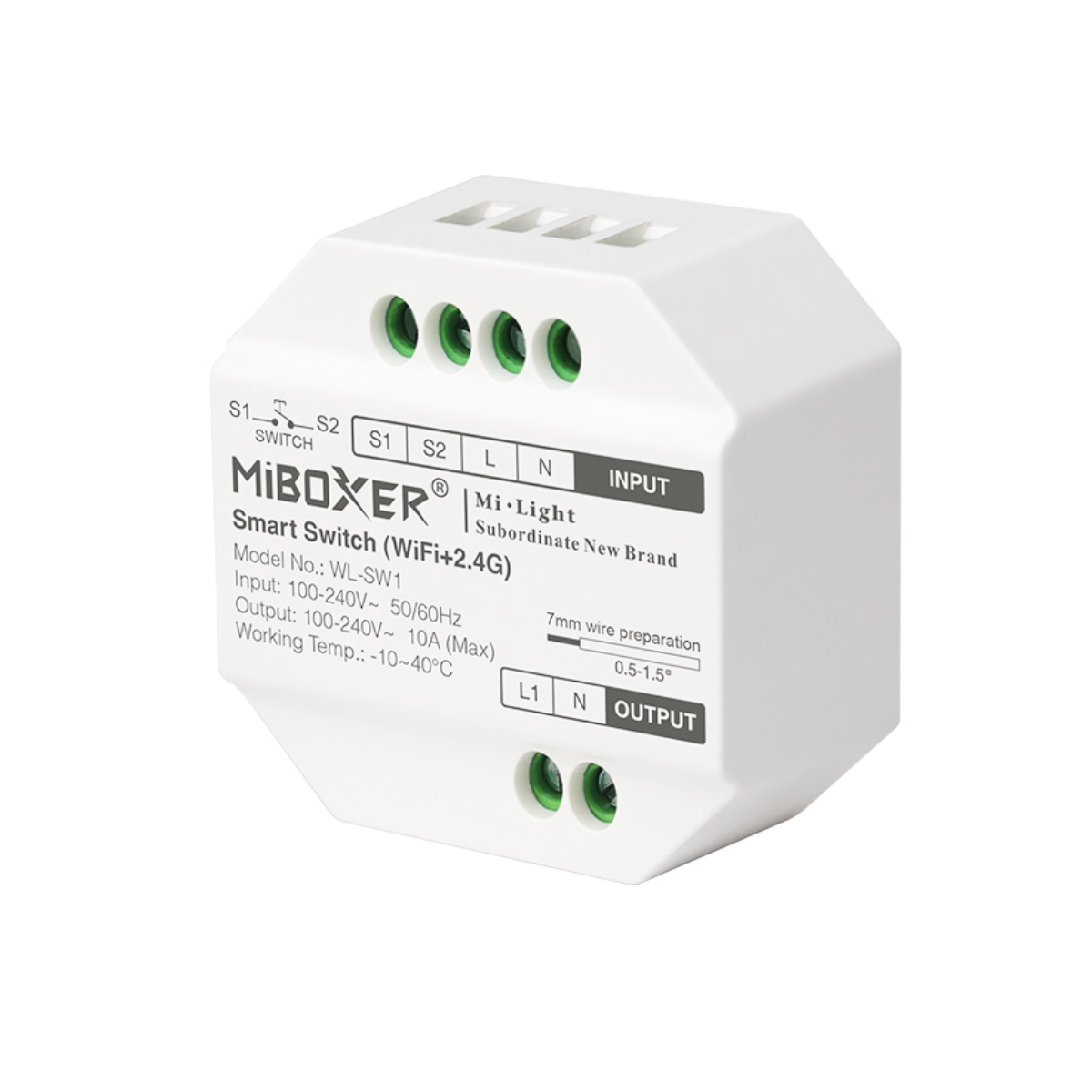 Smart Switch | 10 A | WiFi + 2,4GHz | Miboxer | WL-SW1 – Bild 2