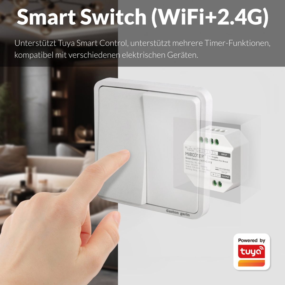 Smart Switch | 10 A | WiFi + 2,4GHz | Miboxer | WL-SW1 – Bild 5