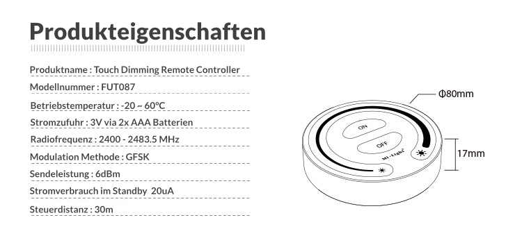 Fernbedienung | Einfarbig | 2,4 GHz | Miboxer | FUT087 – Bild 12