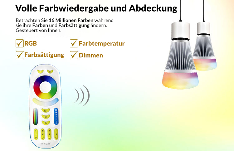 4 Zonen Fernbedienung | RGB+CCT | 2,4 GHz | Miboxer | FUT092 – Bild 10