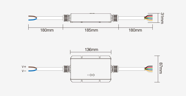 Wasserdichter 5-in-1 Controller | Einfarbig | CCT | RGB | RGBW | RGB-CCT | WLAN + 2,4GHz | Miboxer | WL5-WP – Bild 7